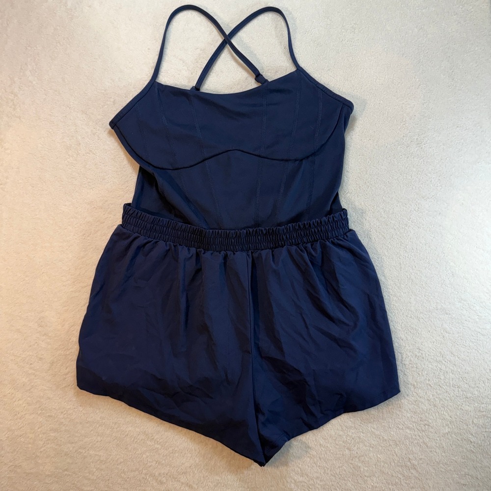 Victorias Secret PINK Corset Active Romper Navy Blue Large Athletic Shorts Dress